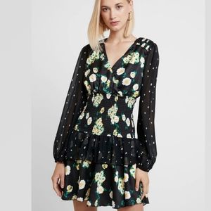 FOXIEDOX Anemone Floral Smocked Long Sleeve Dress